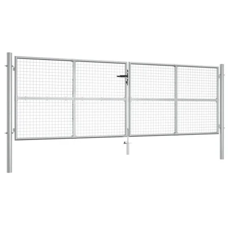 Silberverzinktes Gartentor aus Stahl, 415 x 175 cm von vidaXL, Gartentore - Ref: Foro24-144300, Preis: 458,34 €, Rabatt: %
