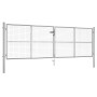 Puerta de jardín de acero galvanizado plateado 415x175 cm de vidaXL, Puertas de jardín - Ref: Foro24-144300, Precio: 466,48 €...