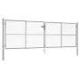 Silver galvanized steel garden gate 415x175 cm by vidaXL, garden gates - Ref: Foro24-144300, Price: 458,34 €, Discount: %