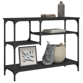 Mesa consola con estantes negro 100x35x75 cm de , Mesas auxiliares - Ref: Foro24-837782, Precio: 60,25 €, Descuento: %