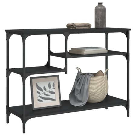 Mesa consola con estantes negro 100x35x75 cm de , Mesas auxiliares - Ref: Foro24-837782, Precio: 61,00 €, Descuento: %