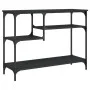 Console table with shelves black 100x35x75 cm by , Side tables - Ref: Foro24-837782, Price: 60,25 €, Discount: %