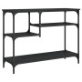 Mesa consola con estantes negro 100x35x75 cm de , Mesas auxiliares - Ref: Foro24-837782, Precio: 61,00 €, Descuento: %