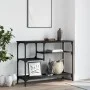 Console table with shelves black 100x35x75 cm by , Side tables - Ref: Foro24-837782, Price: 60,25 €, Discount: %