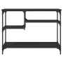 Mesa consola con estantes negro 100x35x75 cm de , Mesas auxiliares - Ref: Foro24-837782, Precio: 61,00 €, Descuento: %