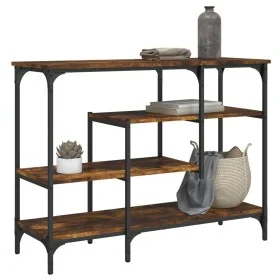 Mesa consola con estantes roble ahumado 100x35x75 cm de , Mesas auxiliares - Ref: Foro24-837789, Precio: 57,40 €, Descuento: %