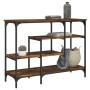 Mesa consola con estantes roble ahumado 100x35x75 cm de , Mesas auxiliares - Ref: Foro24-837789, Precio: 58,14 €, Descuento: %