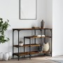 Mesa consola con estantes roble ahumado 100x35x75 cm de , Mesas auxiliares - Ref: Foro24-837789, Precio: 58,14 €, Descuento: %