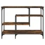 Mesa consola con estantes roble ahumado 100x35x75 cm de , Mesas auxiliares - Ref: Foro24-837789, Precio: 57,40 €, Descuento: %