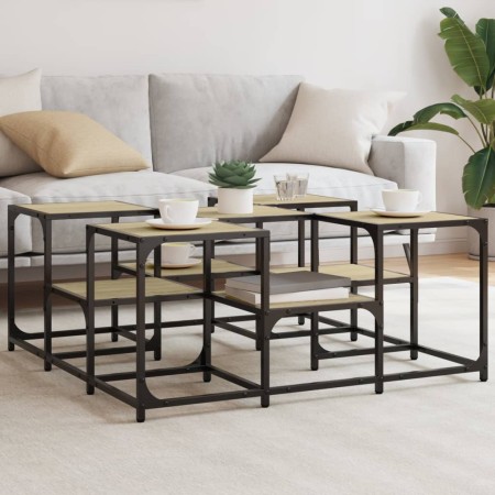Mesa de centro madera de ingeniería roble Sonoma 91x91x40 cm de , Mesas de centro - Ref: Foro24-839074, Precio: 56,46 €, Desc...