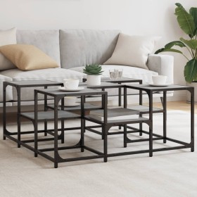 Mesa de centro madera de ingeniería gris Sonoma 91x91x40 cm de , Mesas de centro - Ref: Foro24-839076, Precio: 58,81 €, Descu...