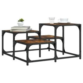 Smoked oak engineered wood coffee table 68x68x40 cm by , Coffee table - Ref: Foro24-837749, Price: 35,27 €, Discount: %