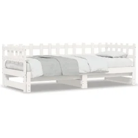 Removable sofa bed solid white pine wood 2x(80x200) cm by , Beds and slatted bases - Ref: Foro24-840386, Price: 140,06 €, Dis...