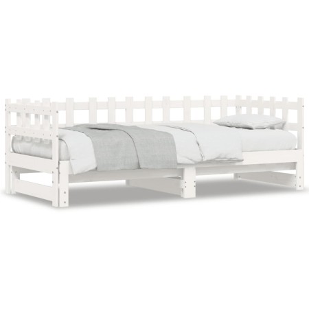 Sofá cama extraíble madera maciza de pino blanco 2x(80x200) cm de , Camas y somieres - Ref: Foro24-840386, Precio: 141,44 €, ...