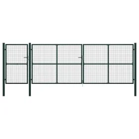 Green steel garden gate 500x150 cm by vidaXL, garden gates - Ref: Foro24-144319, Price: 720,85 €, Discount: %