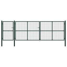 Puerta de jardín de acero verde 500x150 cm de vidaXL, Puertas de jardín - Ref: Foro24-144319, Precio: 701,13 €, Descuento: %