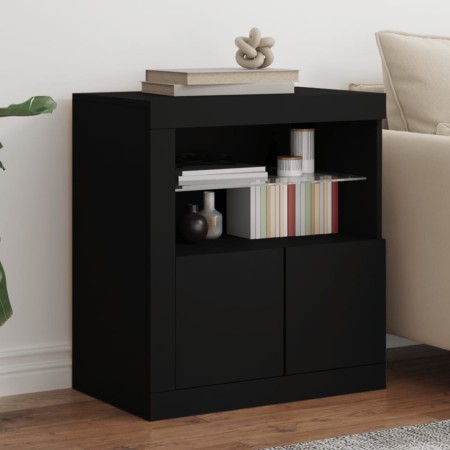 Aparador con luces LED negro 60,5x37x67 cm de , Aparadores - Ref: Foro24-836617, Precio: 83,71 €, Descuento: %