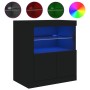 Aparador con luces LED negro 60,5x37x67 cm de , Aparadores - Ref: Foro24-836617, Precio: 83,71 €, Descuento: %