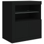 Aparador con luces LED negro 60,5x37x67 cm de , Aparadores - Ref: Foro24-836617, Precio: 83,71 €, Descuento: %