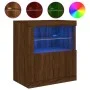 Aparador con luces LED roble marrón 60,5x37x67 cm de , Aparadores - Ref: Foro24-836622, Precio: 90,86 €, Descuento: %