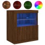 Aparador con luces LED roble marrón 60,5x37x67 cm de , Aparadores - Ref: Foro24-836622, Precio: 93,57 €, Descuento: %