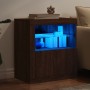 Aparador con luces LED roble marrón 60,5x37x67 cm de , Aparadores - Ref: Foro24-836622, Precio: 93,57 €, Descuento: %