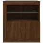 Aparador con luces LED roble marrón 60,5x37x67 cm de , Aparadores - Ref: Foro24-836622, Precio: 90,86 €, Descuento: %