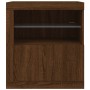 Aparador con luces LED roble marrón 60,5x37x67 cm de , Aparadores - Ref: Foro24-836622, Precio: 93,57 €, Descuento: %