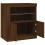 Aparador con luces LED roble marrón 60,5x37x67 cm de , Aparadores - Ref: Foro24-836622, Precio: 90,86 €, Descuento: %