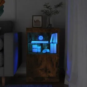 Aparador con luces LED roble ahumado 41x37x67 cm de , Aparadores - Ref: Foro24-836683, Precio: 48,67 €, Descuento: %