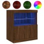 Aparador con luces LED roble marrón 60x37x67 cm de , Aparadores - Ref: Foro24-836657, Precio: 68,69 €, Descuento: %