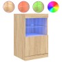 Aparador con luces LED roble Sonoma 41x37x67 cm de , Aparadores - Ref: Foro24-836681, Precio: 62,79 €, Descuento: %