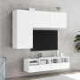 Muebles de TV de pared 4 piezas madera de ingeniería blanco de , Muebles TV - Ref: Foro24-3216532, Precio: 180,92 €, Descuent...