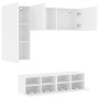 Muebles de TV de pared 4 piezas madera de ingeniería blanco de , Muebles TV - Ref: Foro24-3216532, Precio: 180,92 €, Descuent...