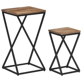 Beistelltische 2 Stück aus massivem recyceltem Teakholz von , Nachttische - Ref: Foro24-358524, Preis: 67,02 €, Rabatt: %