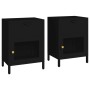 Mesitas de noche 2 uds acero y vidrio negras 40x30x54,5 cm de vidaXL, Mesitas de noche - Ref: Foro24-3095202, Precio: 186,46 ...