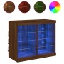 Aparador con luces LED roble marrón 81x37x67 cm de , Aparadores - Ref: Foro24-836706, Precio: 76,79 €, Descuento: %
