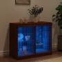 Aparador con luces LED roble marrón 81x37x67 cm de , Aparadores - Ref: Foro24-836706, Precio: 76,79 €, Descuento: %