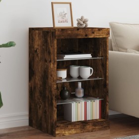 Aparador con luces LED roble ahumado 41x37x67 cm de , Aparadores - Ref: Foro24-836725, Precio: 54,83 €, Descuento: %
