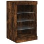 Aparador con luces LED roble ahumado 41x37x67 cm de , Aparadores - Ref: Foro24-836725, Precio: 54,83 €, Descuento: %