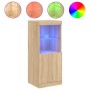 Aparador con luces LED roble Sonoma 41x37x100 cm de , Aparadores - Ref: Foro24-836688, Precio: 91,85 €, Descuento: %
