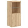 Aparador con luces LED roble Sonoma 41x37x100 cm de , Aparadores - Ref: Foro24-836688, Precio: 91,85 €, Descuento: %
