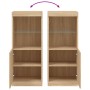 Aparador con luces LED roble Sonoma 41x37x100 cm de , Aparadores - Ref: Foro24-836688, Precio: 91,85 €, Descuento: %