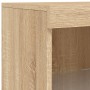 Aparador con luces LED roble Sonoma 41x37x100 cm de , Aparadores - Ref: Foro24-836688, Precio: 91,85 €, Descuento: %