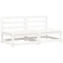 Sofás jardín sin reposabrazos con cojines 2 uds madera blanco de , Sofás modulares de exterior - Ref: Foro24-838087, Precio: ...