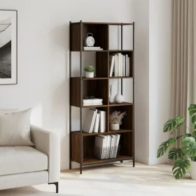 Estantería madera de ingeniería marrón roble 72x28x172 cm de , Librerías y estanterías - Ref: Foro24-3213656, Precio: 97,42 €...