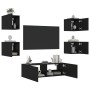 Muebles de TV de pared con luces LED 5 piezas negro de , Muebles TV - Ref: Foro24-3216861, Precio: 180,91 €, Descuento: %