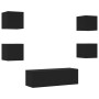 Muebles de TV de pared con luces LED 5 piezas negro de , Muebles TV - Ref: Foro24-3216861, Precio: 180,91 €, Descuento: %