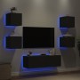 Muebles de TV de pared con luces LED 5 piezas negro de , Muebles TV - Ref: Foro24-3216861, Precio: 180,91 €, Descuento: %