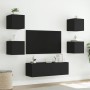 Muebles de TV de pared con luces LED 5 piezas negro de , Muebles TV - Ref: Foro24-3216861, Precio: 180,91 €, Descuento: %